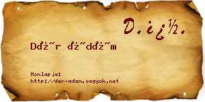 Dér Ádám névjegykártya