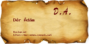 Dér Ádám névjegykártya